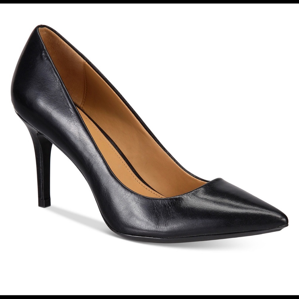 Calvin Klein black Dolly kidskin heels. 6.5M